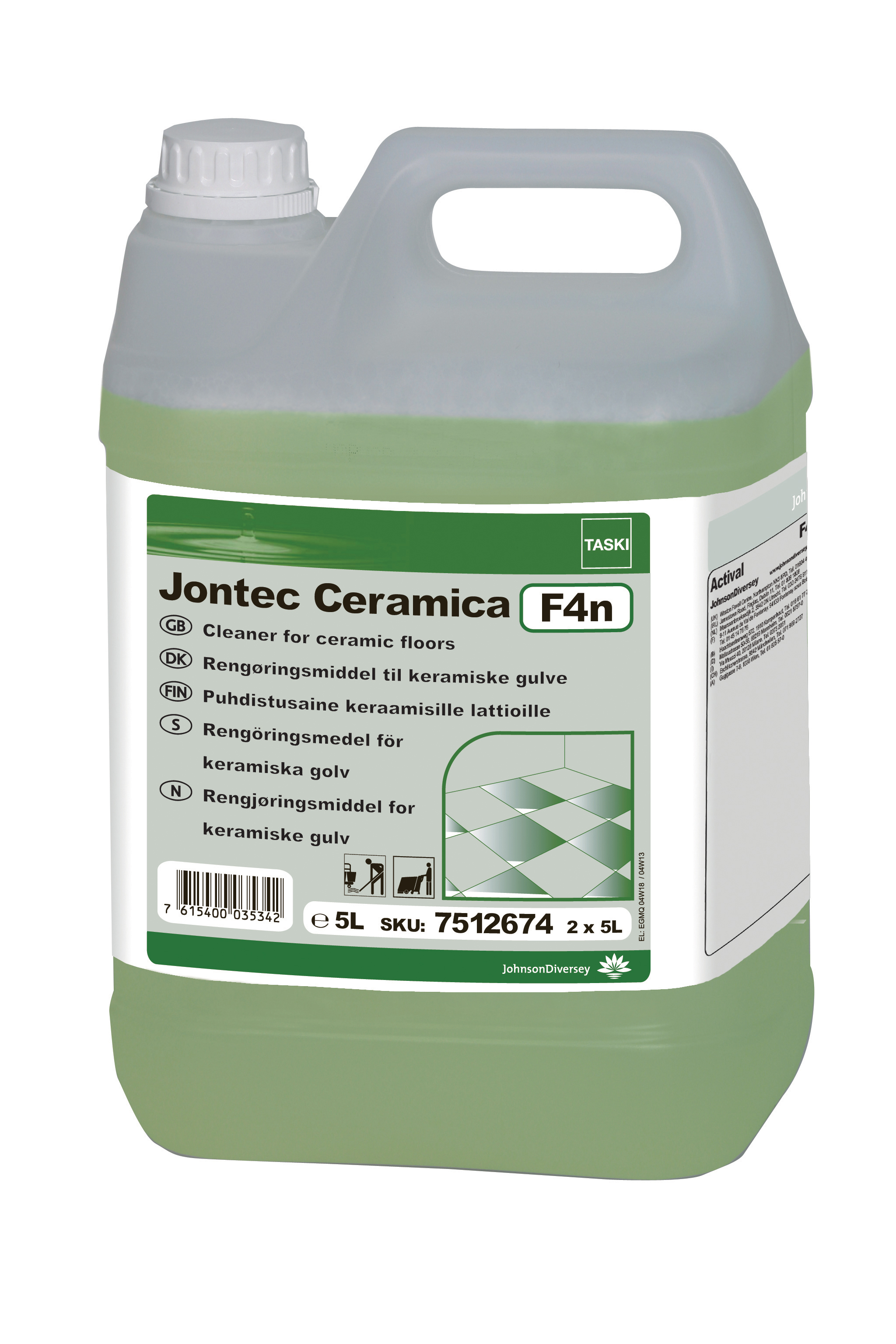 Preparaty myjące do podłóg, wykładzin i tapicerek Diversey TASKI Jontec Ceramica F4n