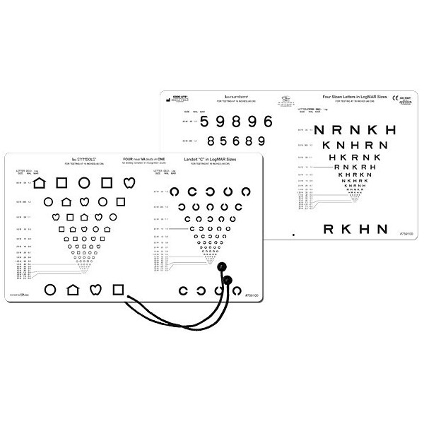 Tablice okulistyczne do badania ostrości wzroku Good-lite Do bliży 4 w 1 52193