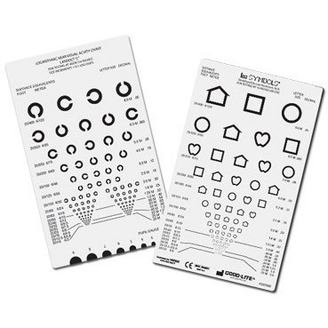 Tablice okulistyczne do badania ostrości wzroku Good-lite Symbole LEA / Pierścienie Landolt C 52119